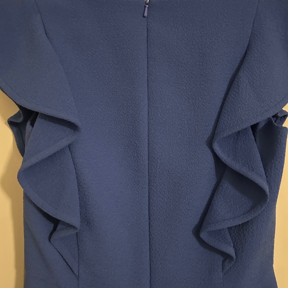 Black Halo Elegant Blue Ruffle Dress 2 - Picture 4 of 4